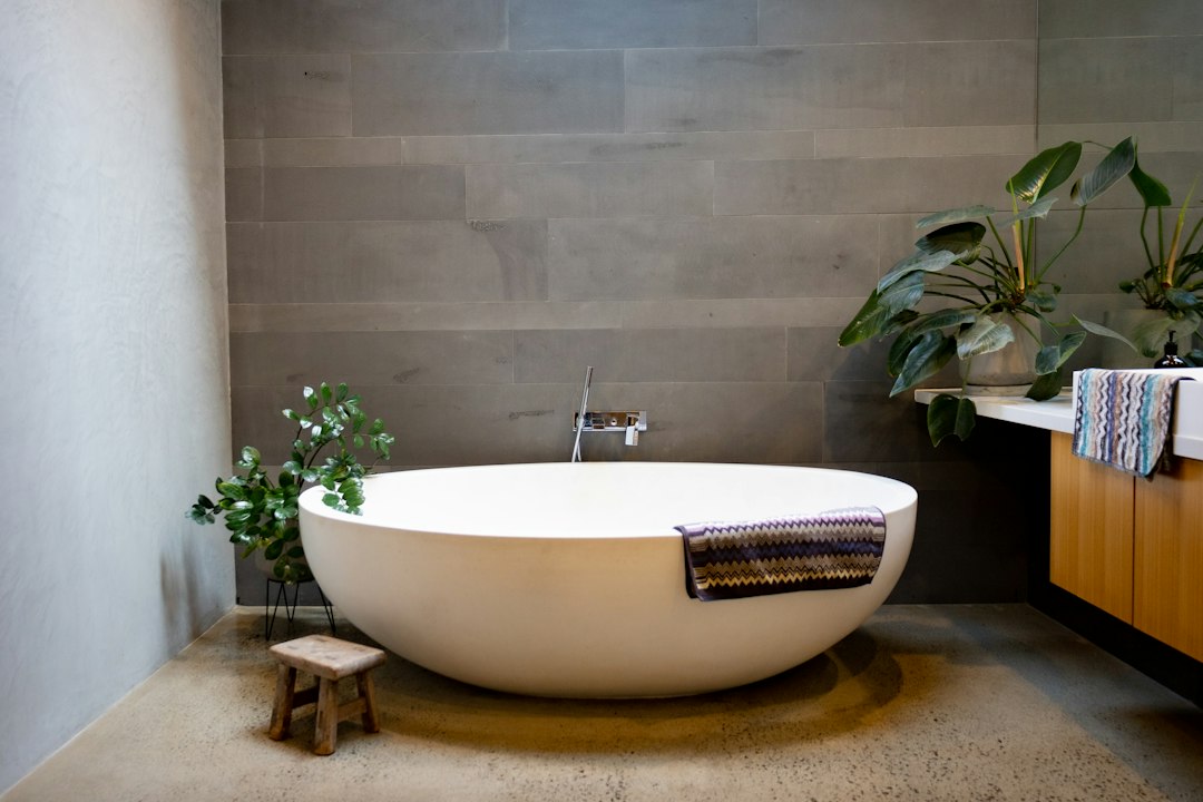 Cómo Sustituir una Baldosa o Azulejo Roto Sin Dañar el Revestimiento Contiguo: a bathtub in a bathroom with a plant in the corner